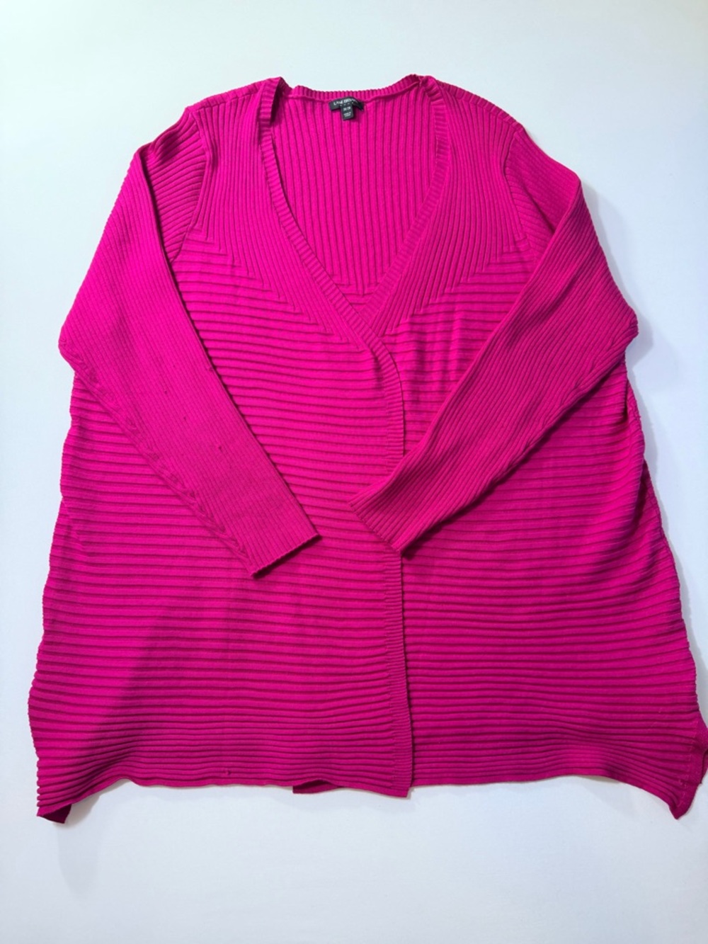 Lane Bryant Hot Pink Ribbed V-Neck Wrap Around Sweater